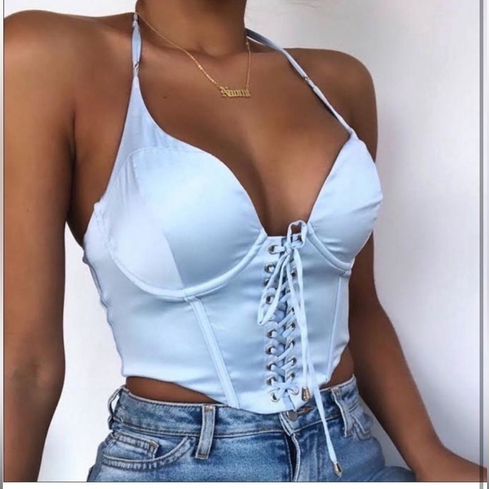 Blue crop top